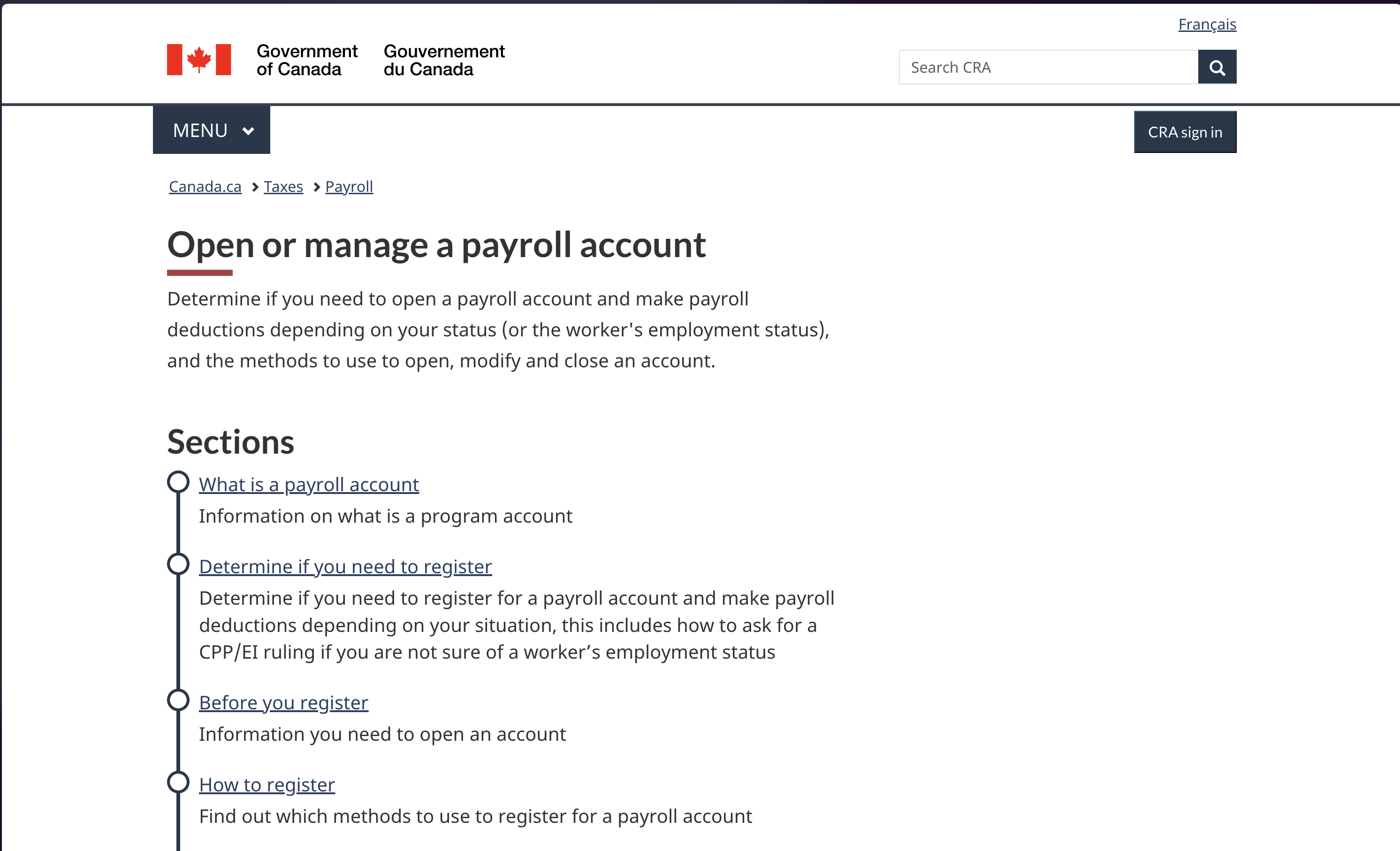 How to Set up CRA Payroll Account